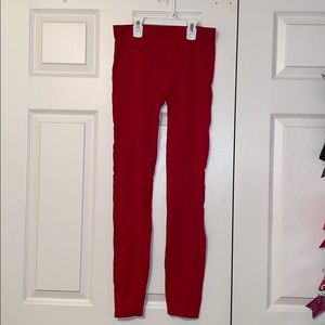 Red leggings